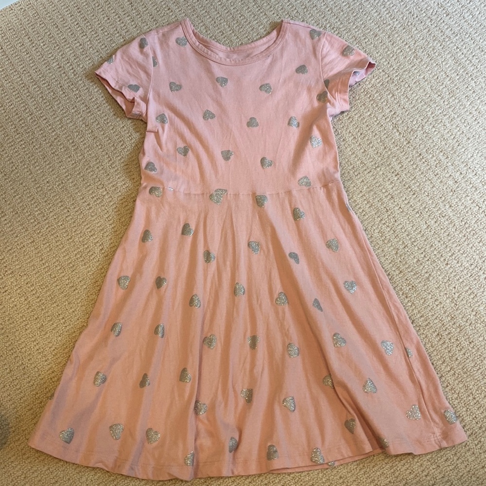 Gap girls dress with silver hearts